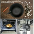 thumbnail image 4 of 10 Inch Preseasoned Nonstick Frying Wok Pan Hybrid, Deep Stir Fry Pan Skillet with Glass Lid, Traditional Chinese Cast Iron Wok, No Coated Saucepan for Induction, Electric, Gas, Grill Stoves, 4 of 6