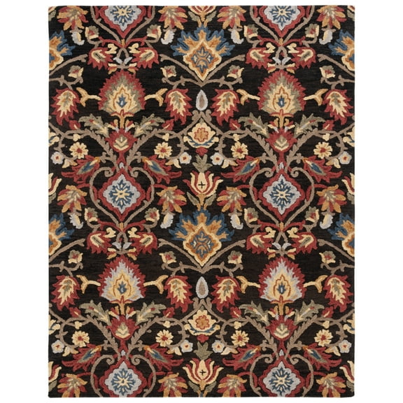 SAFAVIEH Blossom Lennon Floral Wool Runner Rug, Charcoal/Multi, 2'3" x 8'