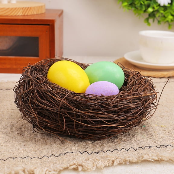 Easter Eggs Spring Easter Decorations Easter Simulation Birds Nests Ornament Courtyard Artificial Rattan Woven Dead Branch Birds Nests Arrangement Prop
