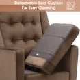 thumbnail image 4 of Mcombo Modern Accent Club Arm Chair, Velvet Upholstered with Lumbar Pillow for Living Room 4278 (Brown), 4 of 9