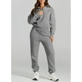 thumbnail image 4 of SHEWIN Sweatsuits for Women 2 Piece Outfits Fleece Lined Jogging Suit Sweatsuit Tracksuit Jogger Sets 1/4 Zipper Collar Pullover Tops and Sweatpants with Pockets, 4 of 10