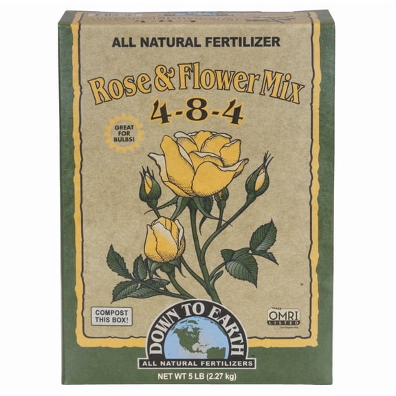 Down To Earth All Natural Fertilizers Rose & Flower Mix 4-8-4, 5 lb Box