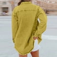 thumbnail image 5 of Kixjoy Ginger Jean Jacket Women Oversized Button Down Denim Jackets Fashion Winter Long Shirts Casual Lightweight Loose Fit Distressed Jeans for Women with Pockets, Ginger M, 5 of 5