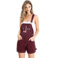 thumbnail image 4 of Revolt Women's Juniors Classic Soft Twill Short Overalls (Wine, Large), 4 of 4