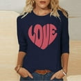 thumbnail image 5 of Gamivast Valentine Shirt for Women Cute Love Heart 3/4 Sleeve Casual Tee Tops Casual Loose Crew Neck Trendy Thsirts Holiday Tunic Pullover Spring Outfit, 5 of 6