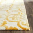 thumbnail image 3 of Safavieh Dip Dye Flower Distressed Wool Area Rug, Ivory/Gold, 4' x 6', 3 of 7