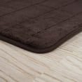 thumbnail image 2 of Lavish Home Set de Tapis de Bain à Rayures à Mémoire de Forme 67-16-C 2 Pièces - Chocolat, 2 of 4