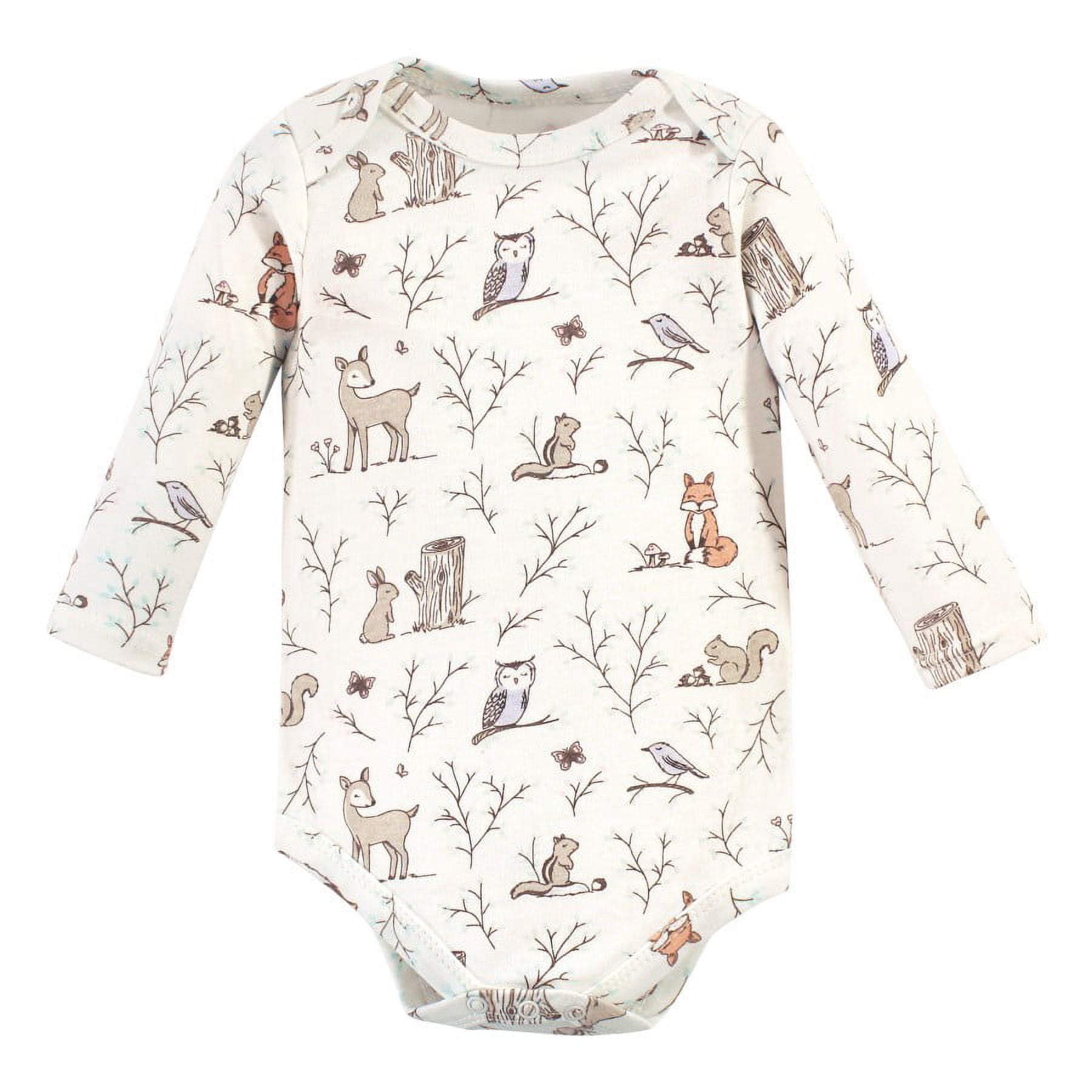 Hudson Baby Cotton Long-Sleeve Bodysuits, 3-Pack, Newborn- 24 Months
