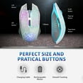thumbnail image 3 of CHOK Wireless Gaming Mouse 2.4G Optical Rechargeable Silent Mice Colorful LED Portable with USB Receiver Black, 3 of 5