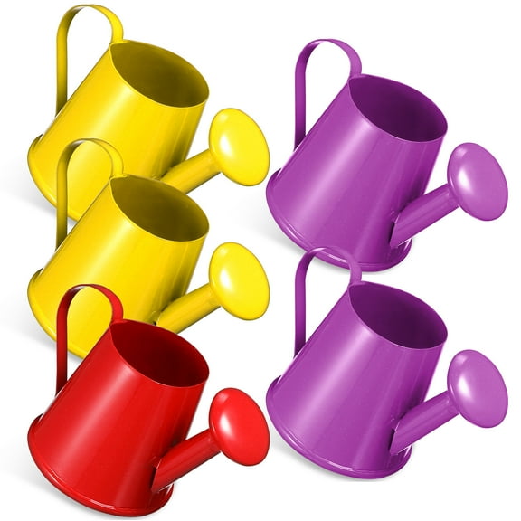 GAXIRE Metal Watering Can Set, 5-Piece Gardening Water Cans in Assorted Colors for Indoor and Outdoor Plants