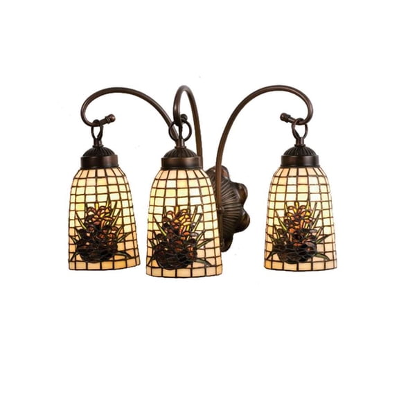 Meyda Tiffany 18785 Pine Barons 3 Light 18" Wide Bathroom Vanity Light - MultiColor