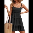 thumbnail image 2 of Vestidos de Verano para Mujer, Vestidos para Invitadas de Boda, Vestidos Playeros de Tirantes Finos, Vestido Bohemio Fluido, Negro L, 2 of 6