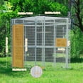 thumbnail image 3 of Walnest 87 inch Large Walk in Iron Aviary with 2 Feeding Bowls,Bird cage for Macaws Canaries Parrots Budgie Lovebirds(White), 3 of 10