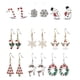thumbnail image 1 of Juego de 9 pares de pendientes navideños para mujer, pendientes para niña, pendientes con forma de árbol y copo de nieve Ns2, 1 of 1