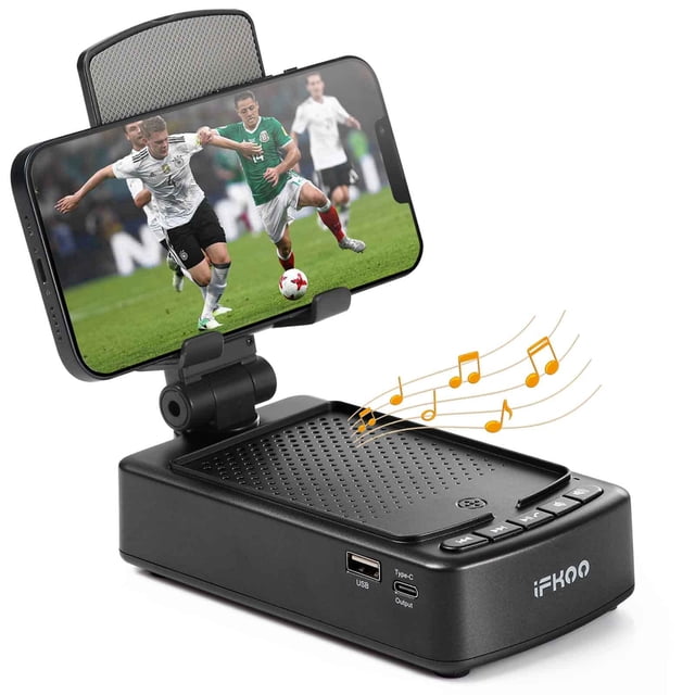Regalos para hombres y mujeres, soporte para teléfono con altavoz Bluetooth BT5.3, regalos para él papá que lo tiene todo, soporte para teléfono con altavoz inalámbrico para iPhone/Android/Tablet, gad