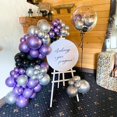 thumbnail image 3 of Globos Togvu morados y negros de 12 pulgadas, 60 paquetes con confeti, 3 of 7