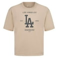 thumbnail image 2 of Men's Levelwear Khaki Los Angeles Dodgers Crossway Oversized Luxe Signature Knit T-Shirt, 2 of 3