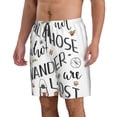 thumbnail image 2 of Rocae Not All Those Who Wander Are Lost 3 for Men's Beach Shorts Casual Elastic Waist Drawstring Summer Beach Shorts,S-3XL-Large, 2 of 6