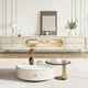 thumbnail image 3 of Table Modern Saddle Leather TV Cabinet Girl Monitor TV Stands Television Chest of Drawers Moveis Living Room Furniture for Tv My Lux Decor Round, 3 of 32