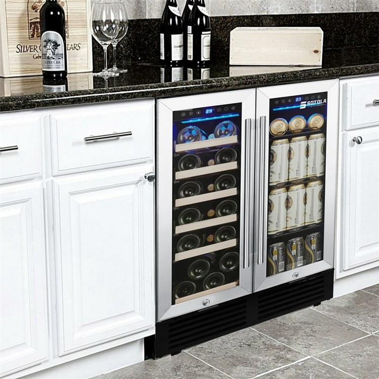 24 Inch Built In Dual Zone Wine and Beverage Cooler Under Counter Wine and  Beer Fridge Wine and Beverage Fridge Wine and Beverage Refrigerator Wine  and Beer Cooler