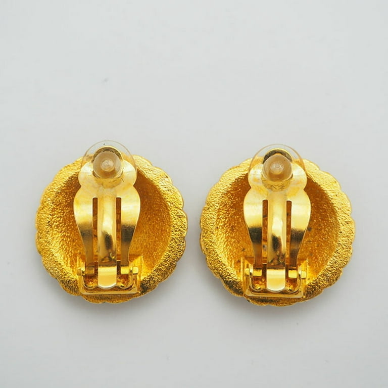 Pre-Owned CHANEL/CHANEL Coco Mark Earrings Green SS 02・P 2g (Good)