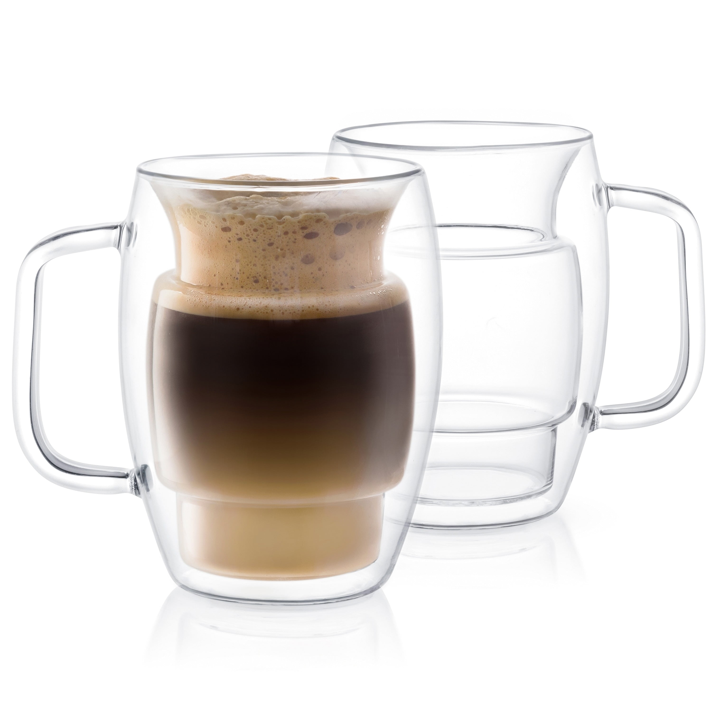 500ml Large STARBUCKS Coffee Mug Insulated Double Wall Glass Cup Latte Milk Tea 
