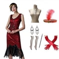 thumbnail image 5 of Vestido vintage de los años 20 hecho a mano con lentejuelas y borlas para la reunión anual, 5 of 5