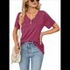 thumbnail image 3 of Blusas de Verano para Mujer, Camisas de Corta, Conjuntos Casuales de Negocios, Ropa de Moda para Vacaciones en la Playa 2025, Color Vino Tinto S, 3 of 6