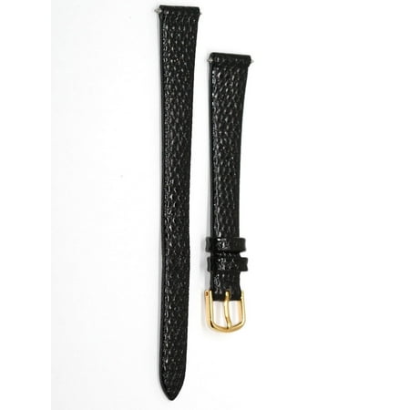 Dial Lizard Strap - 11MM LONG BLACK LIZARD GRAIN TAPERED LEATHER WATCH BAND STRAP