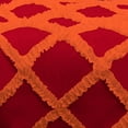 thumbnail image 4 of 1 Piece Luxury Two Tone Diamond Ruffle Pattern Comforter Super Soft, All Season 800 Thread Count, 100% Egyptian Cotton, King/California King Size Orange/Red Solid Color, 4 of 4