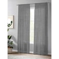 thumbnail image 4 of Dark Grey Linen Sheer Curtains 108 Inch Long 2 Panels, Farmhouse Pure Color Country Farm Light Filtering Rod Pocket Semi Sheer Curtains, Sheer Voile Drapes for Living Room Bedroom, 52"x108", 4 of 5