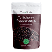 Viva Doria Tellicherry Peppercorn, Steam Sterilized Whole Black Pepper, 12 Oz Black Peppercorns For Grinder Refill