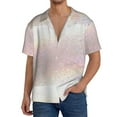 thumbnail image 3 of KLL Glitter Light Pearl Print Men's Shirt Short Sleeve Button Down Summer Cuba Beach Shirts- Medium, 3 of 7