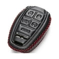 thumbnail image 3 of Vitodeco Genuine Leather Smart Key Fob Case Protector Compatible for Alfa Romeo Giulia, Stelvio, Tonale (2017 - 2025 Models) - 5-Button, Black/Red, 3 of 6
