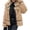 Red brown, variant on Women's Faux Fur Leather Patchwork Moto Jacket - Sherpa Lined Winter Coat with Zip Up, Trendy Cold Weather Outerwear