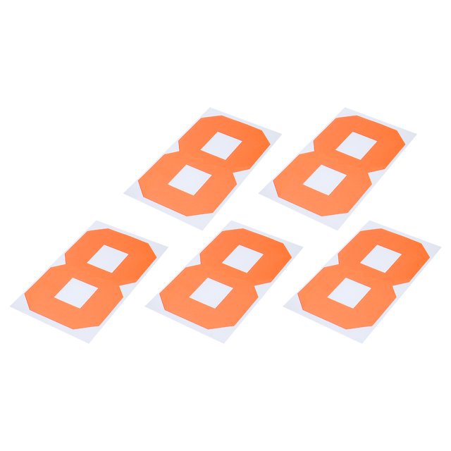 5 Pcs Números de Planchar, Parches de Número 8 para Transferencia de Calor de Camiseta de 8 Pulgadas (Naranja)
