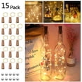 thumbnail image 1 of Lámpara de botella de vino, lámpara de hadas, lámpara de alambre de cobre, lámpara de cuerda de corcho, decoración DIY, Navidad, 15 piezas, 2 metros, 20 lámparas blancas cálidas JAMW Sencillez, 1 of 5