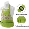 thumbnail image 2 of Delantal de jardinería para mujer Delantal de jardinero con 8 bolsillos Delantal de trabajo Oxford Delantal protector 58 * 90 cm (estilo verde B), 2 of 4