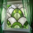 thumbnail image 3 of Elegant Green Fan Shaped Glass Window Film Static Cling Privacy Decal For Home Interior Doors Bathrooms Kitchens And Living Spaces, 3 of 3