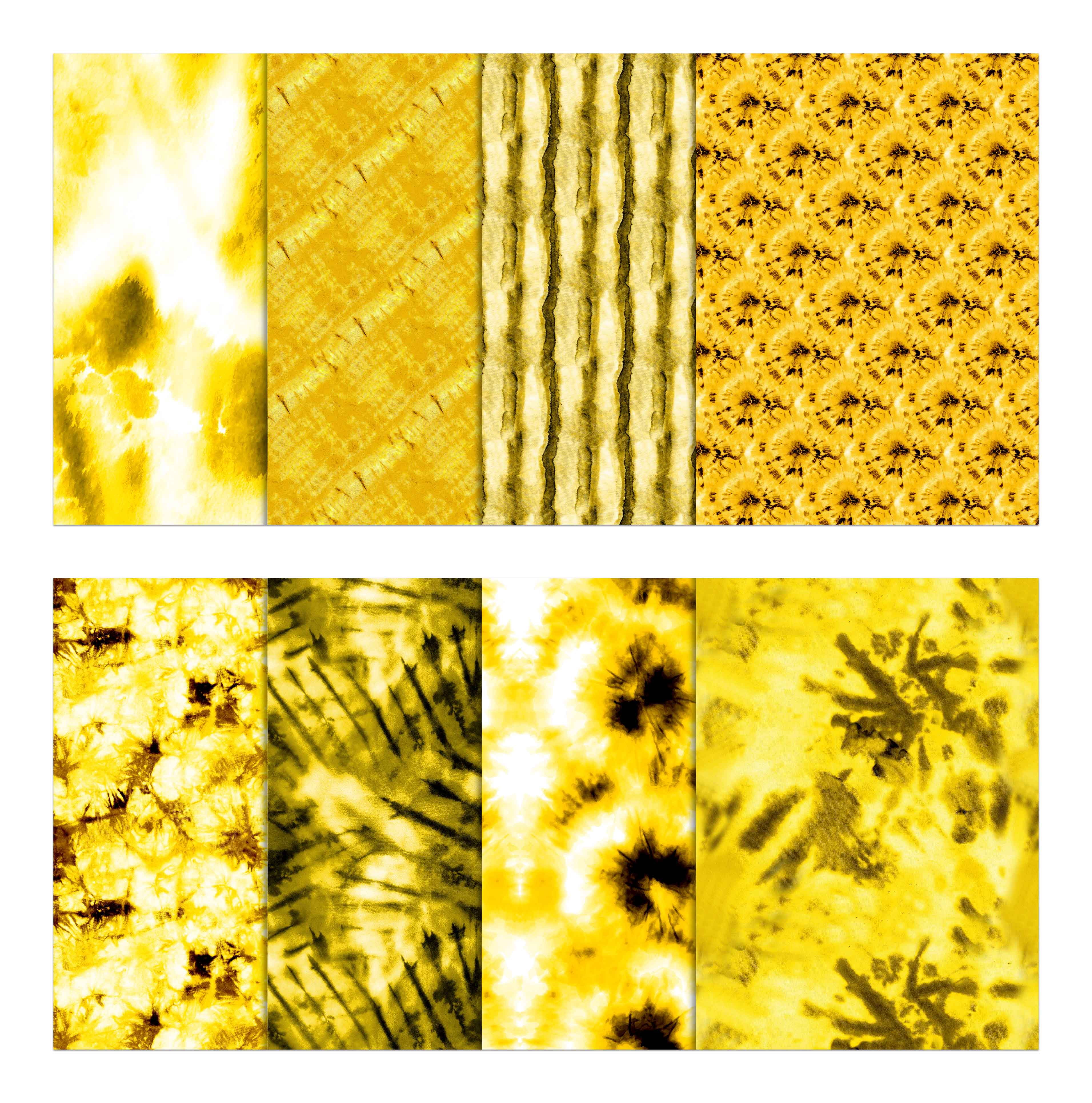 Soimoi 8 Pc Fat Quarter Bundle -Tie & DyePrint 18"x 22"DIY Patchwork-100% CottonPre-Cut Quilting Fabric (Yellow)