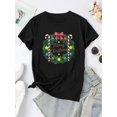 thumbnail image 2 of Camisetas gráficas para mujer, de manga corta, de algodón, para verano1pc Women'S Casual Christmas T-Shirt, Merry Xmas Print, Round Neck Short Sleeve, Stretchy Polyester Knit Fabric, Lightweight Hol, 2 of 7