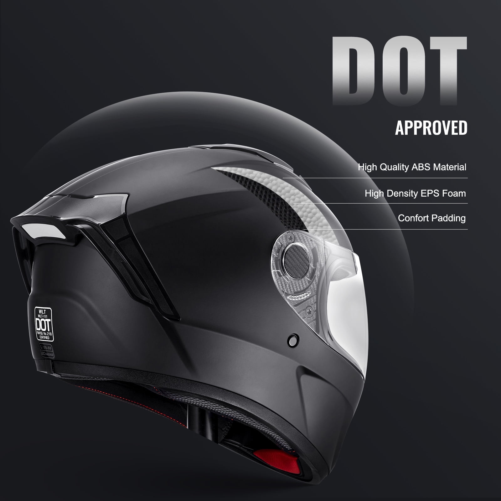 KFFKFF Motorbike Helmet, Comprehensive Coverage, Intelligent Urban ABS & Dense Helmet with Bluetooth Connectivity & Swappable Visor, DOT Certified Comfortable Off-Road Helmet