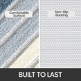 thumbnail image 4 of OEAKAY Bath Mat Bathroom Rug Absorbent Non-Slip Washable Shower Floor Mats Carpet 24"x35",Dark Blue Light Blue and White, 4 of 8