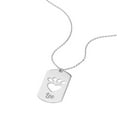 thumbnail image 2 of 925 Sterling Silver Rhodium Plated Cut Out Love Heart Paw Adjustable Small Animal Pet Dog Necklace 18 Inch Pendant Neckl, 2 of 2
