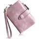 thumbnail image 1 of Womens Small Bifold Leather Wallets Rfid Ladies Wristlet with Card slots id window Zipper Coin Purse---Pink, 1 of 5