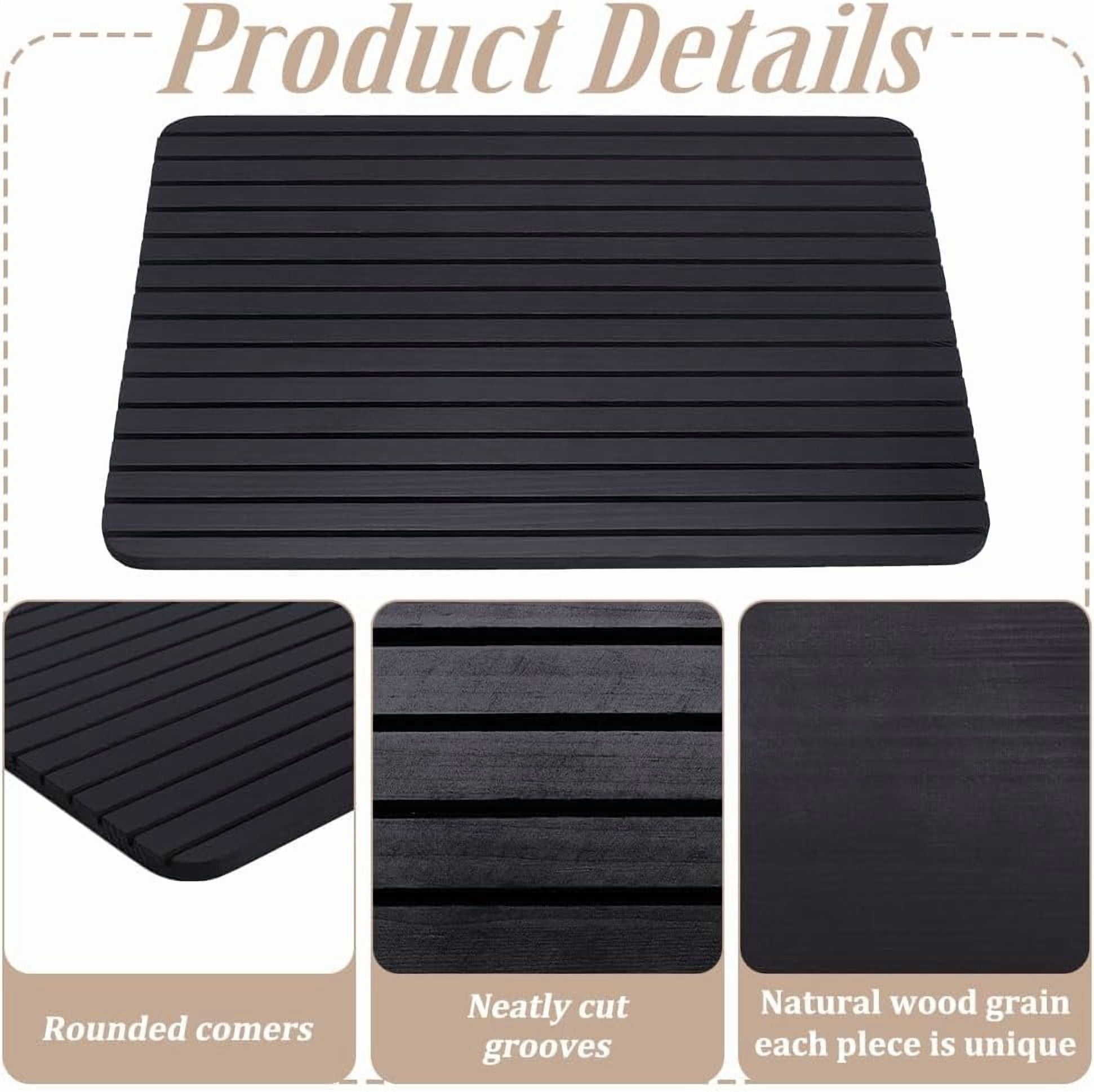 2 PCS Wooden Name Badge Holder 11x15.3inch Black Wooden Name Card Display Holders Rectangle ID Card Sign Tag Display Holder for Office School Business Desktop Desk Decoration Supplies