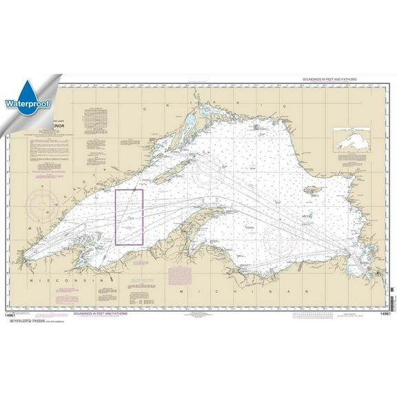 Chart 14961: Lake Superior (Mercator Projection) 27.1 x 42.8 (Waterproof)