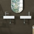 thumbnail image 3 of MEJE 16-inch wall hung ceramic sink combo, rectangle, left hand, includes faucet & drain, 3 of 7