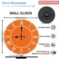 thumbnail image 2 of Wooden Wall Clock with Solid Orange Background, Silent Movement, Battery Operated (AA Batteries Not Included), Artistic Home Decor, 10×10inch (25×25cm), 2 of 9