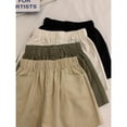 thumbnail image 3 of Pantalones cortos de pierna ancha con cintura elástica de verano para mujer, pantalones sueltos, pantalones casuales deportivos finos negros de cintura alta pequeños, 3 of 6